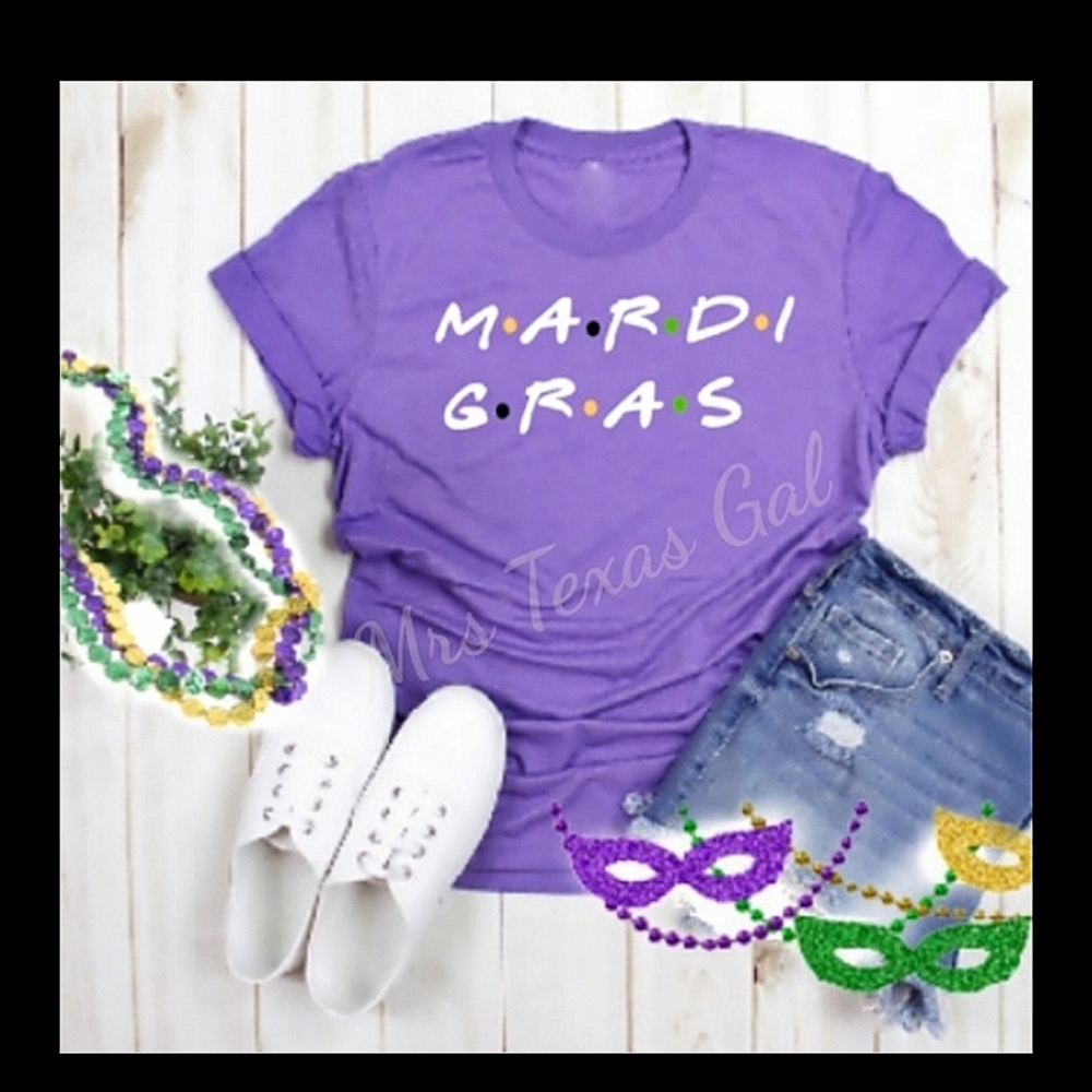 Mardi Gras -Heather Purple Shirt